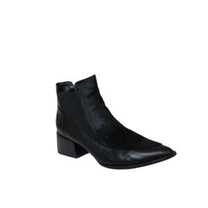 Sol Sana Rico Pony Hair Leather Heeled Chelsea Ankle Boots Size 40EU